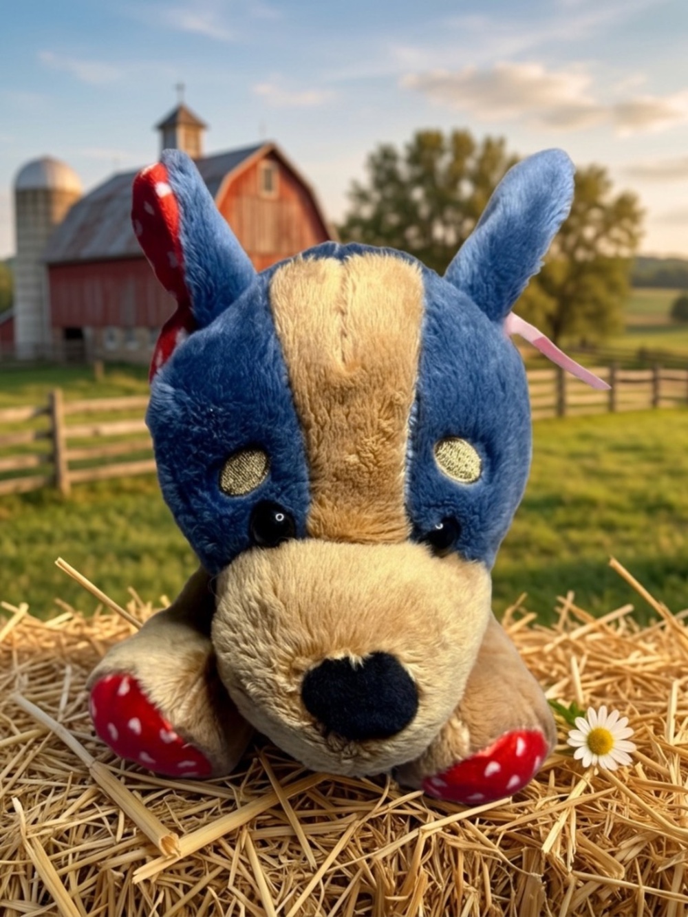 RARE Blue Heeler Puppy Dog V-Day Hearts Edition Soft Plush Australian Cattle Dog